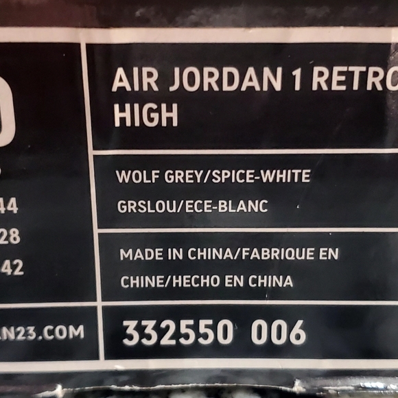 Nike Air Jordan 1 Retro High 2010 Spice Wolf Grey Men's 14 Orange 332550-006 - Picture 8 of 8